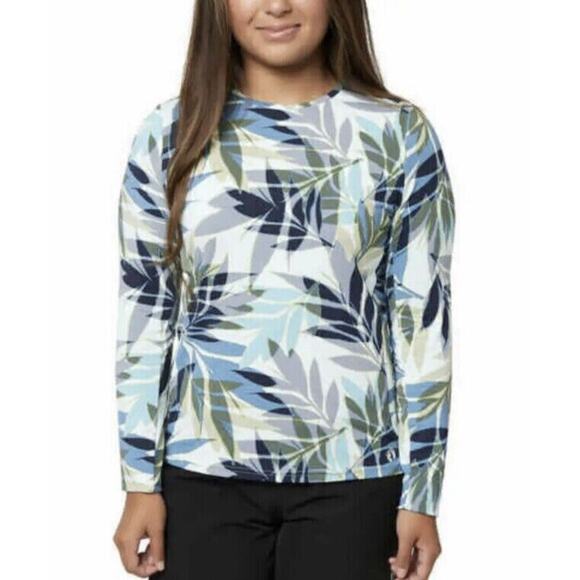 Hang Ten Women's UPF 50+ Quick Dry Long Sleeve Sun Tee Rashguard Floral Small - Picture 1 of 9